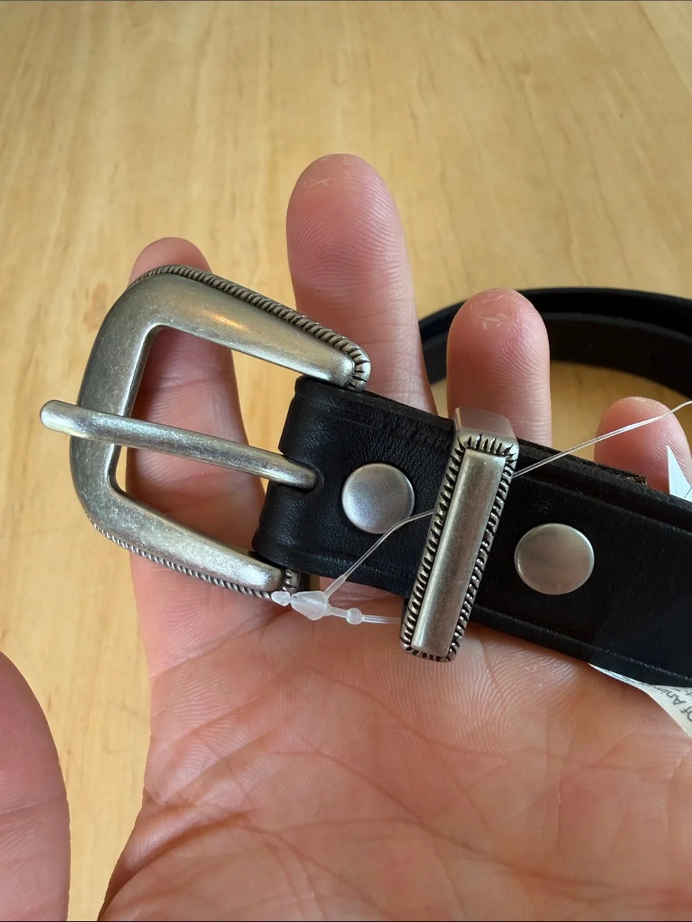 Mens NWT Madewell western black leather belt